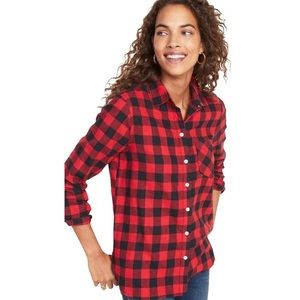 Old Navy Red M Buffalo Plaid Classic Button-down
